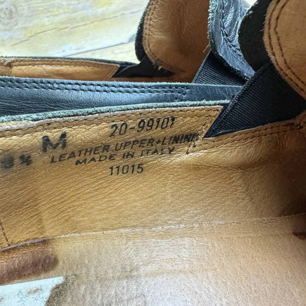 Johnston & Murphy Passport Loafers Mens‎ 8.5M Black Leather Italy Slip Preppy